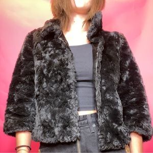 Black faux fur